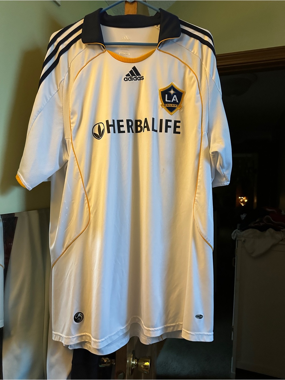 adidas White and Navy Soccer Jersey - 23 Beckham World Cup
